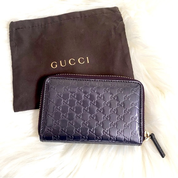 Gucci Handbags - Gucci chains micro guccisimma patent leather zip around wallet small purple